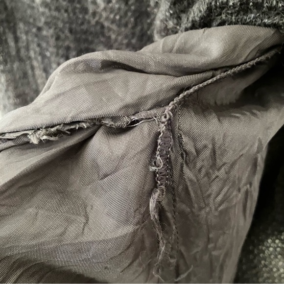 VTG Lisa Lelou Gray Sz. L Open Knit Gauze Sweater Skirt Set Sheer Mesh Grunge - Picture 14 of 16